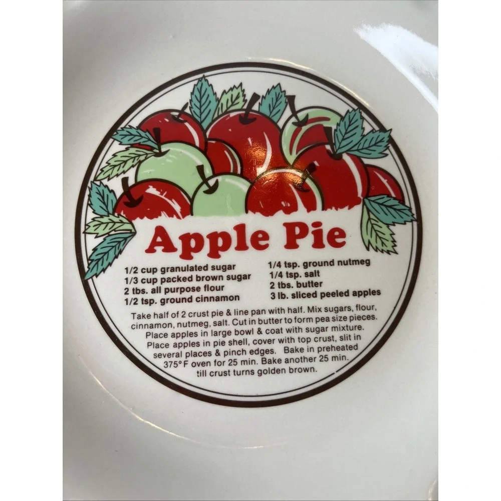 Sunnycraft Sunstone Apple Pie Recipe Ceramic Pie Baker Dish 11011 Scalloped